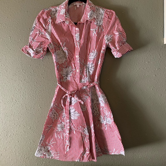 Red and white striped cotton dress - Picture 2 of 9